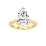 2CTW Pear Shaped Lab Grown Diamond (F/VS) Knife Edge Shank Solitaire Engagement Ring in 14K Gold