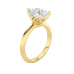 2CTW Pear Shaped Lab Grown Diamond (F/VS) Knife Edge Shank Solitaire Engagement Ring in 14K Gold