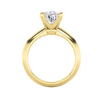 2CTW Pear Shaped Lab Grown Diamond (F/VS) Knife Edge Shank Solitaire Engagement Ring in 14K Gold