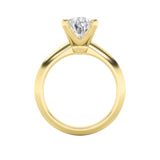 2CTW Pear Shaped Lab Grown Diamond (F/VS) Knife Edge Shank Solitaire Engagement Ring in 14K Gold