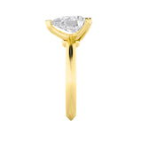 2CTW Pear Shaped Lab Grown Diamond (F/VS) Knife Edge Shank Solitaire Engagement Ring in 14K Gold