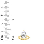 2CTW Pear Shaped Lab Grown Diamond (F/VS) Knife Edge Shank Solitaire Engagement Ring in 14K Gold