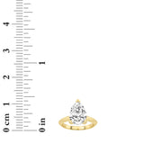 2CTW Pear Shaped Lab Grown Diamond (F/VS) Knife Edge Shank Solitaire Engagement Ring in 14K Gold