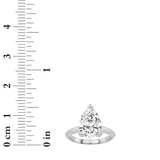 3CTW Pear Shaped Lab Grown Diamond (F/VS) Ring in 14K White Gold