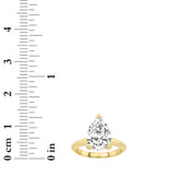 3CTW Pear Shaped Lab Grown Diamond (F/VS) Ring in 14K Yellow Gold