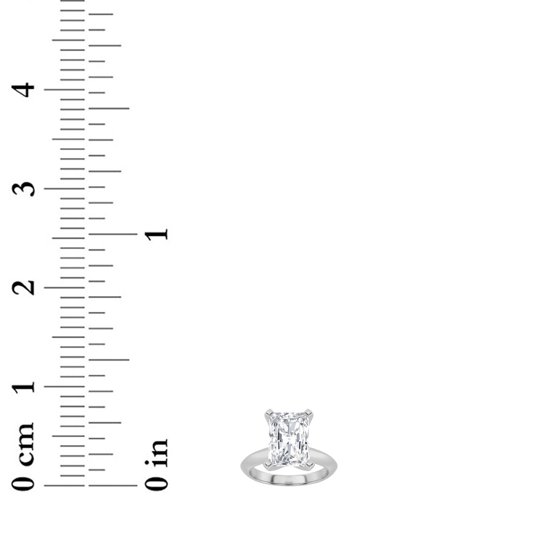 1CTW Radiant Shaped Lab Grown Diamond (G/VS) Knife Edge Shank Solitaire Engagement Ring in 14K Gold