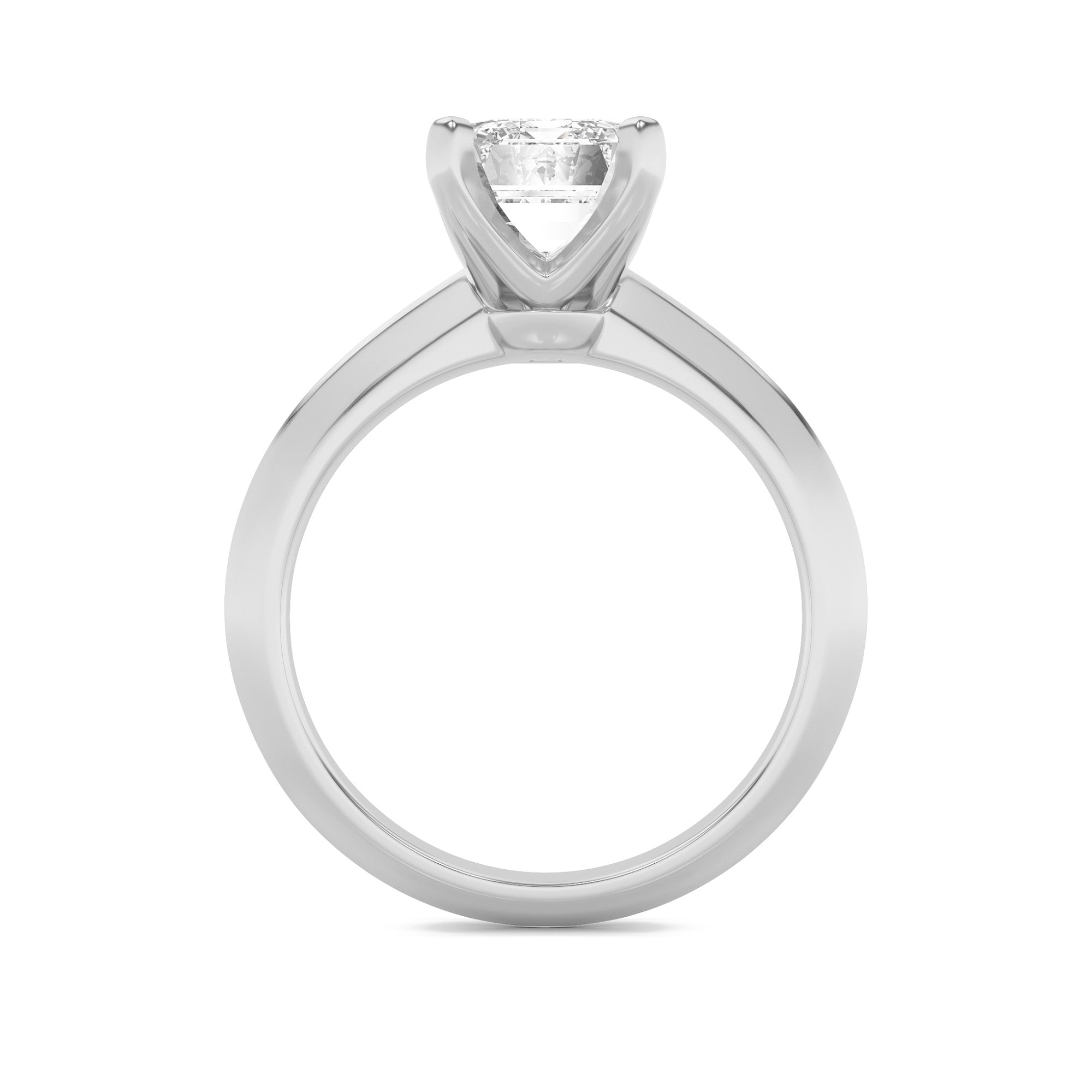 2CTW Radiant Shaped Lab Grown Diamond (F/VS) Knife Edge Shank Solitaire Engagement Ring in 14K Gold