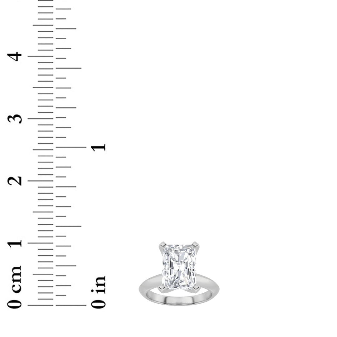 2CTW Radiant Shaped Lab Grown Diamond (G/VS) Knife Edge Shank Solitaire Engagement Ring in 14K Gold