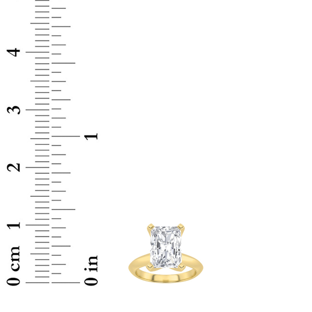 2CTW Radiant Shaped Lab Grown Diamond (F/VS) Knife Edge Shank Solitaire Engagement Ring in 14K Gold