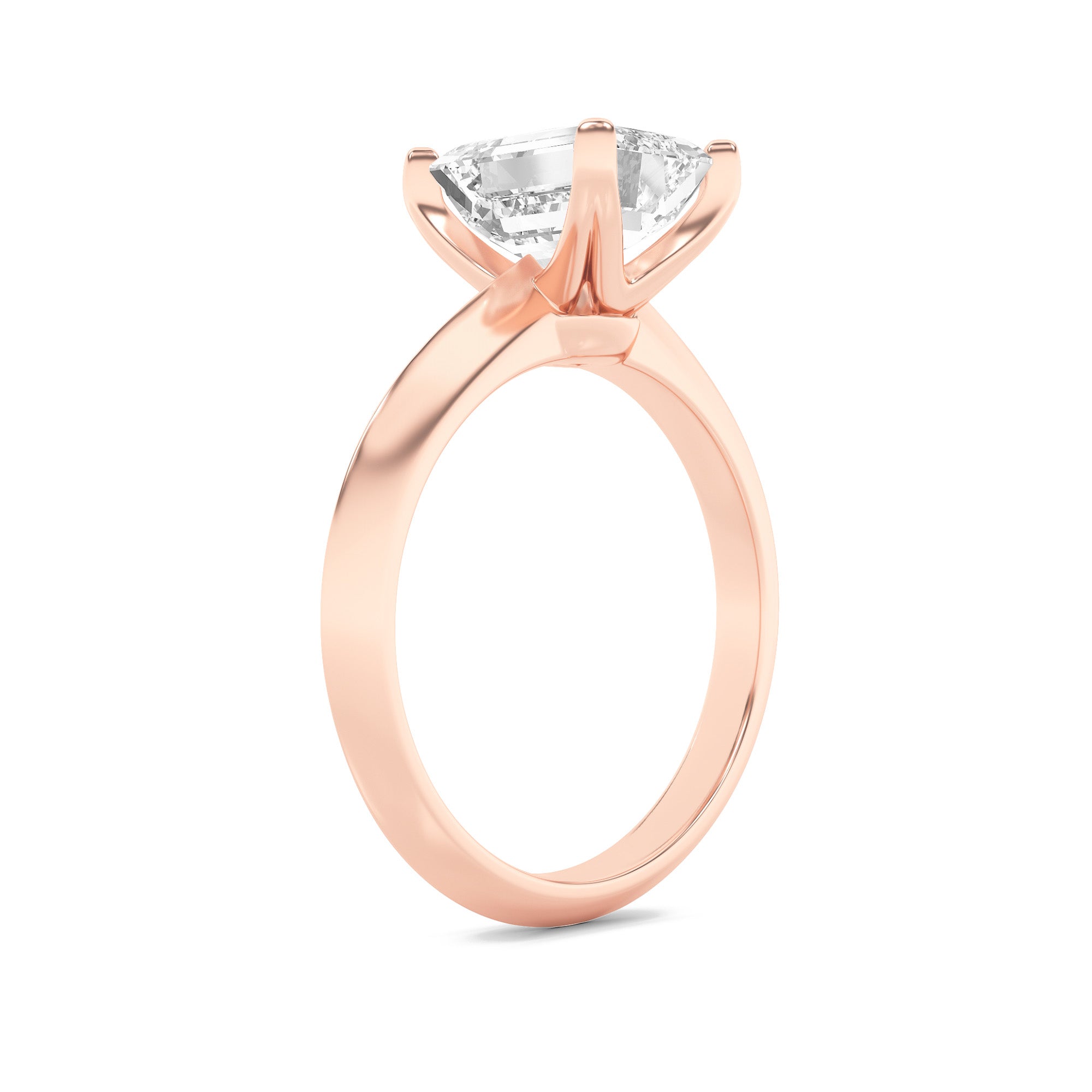 2CTW Radiant Shaped Lab Grown Diamond (F/VS) Knife Edge Shank Solitaire Engagement Ring in 14K Gold