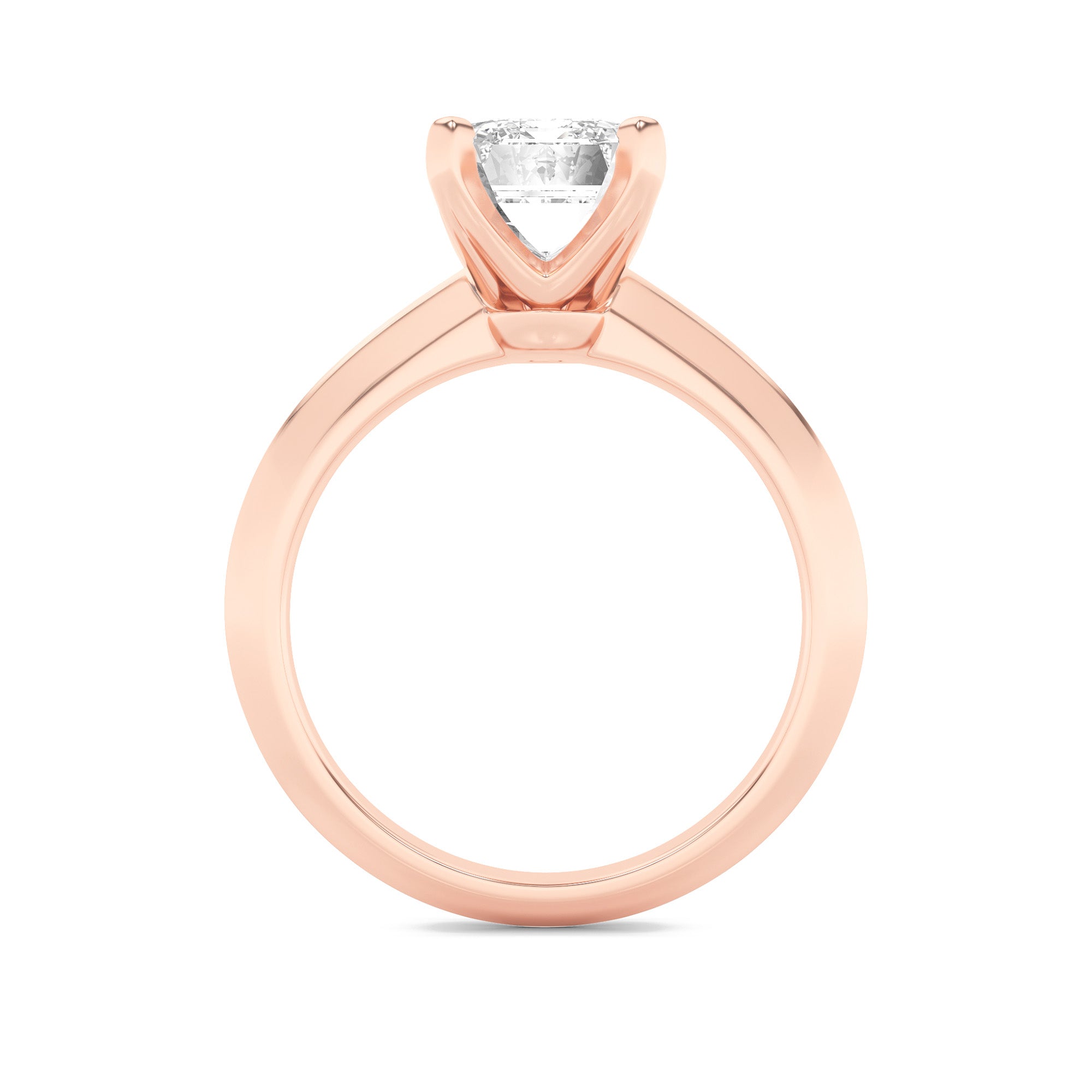 2CTW Radiant Shaped Lab Grown Diamond (F/VS) Knife Edge Shank Solitaire Engagement Ring in 14K Gold