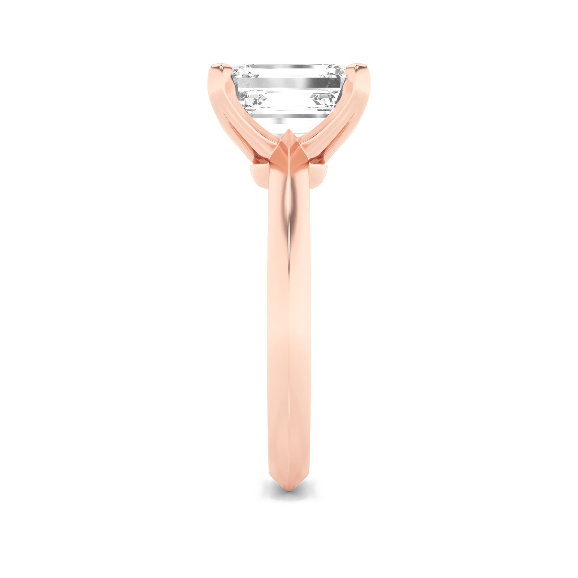 2CTW Radiant Shaped Lab Grown Diamond (F/VS) Knife Edge Shank Solitaire Engagement Ring in 14K Gold