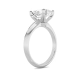 3CTW Radiant Shaped Lab Grown Diamond (F/VS) Knife Edge Shank Solitaire Engagement Ring in 14K Gold