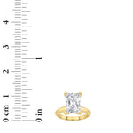 3CTW Radiant Shaped Lab Grown Diamond (F/VS) Knife Edge Shank Solitaire Engagement Ring in 14K Gold