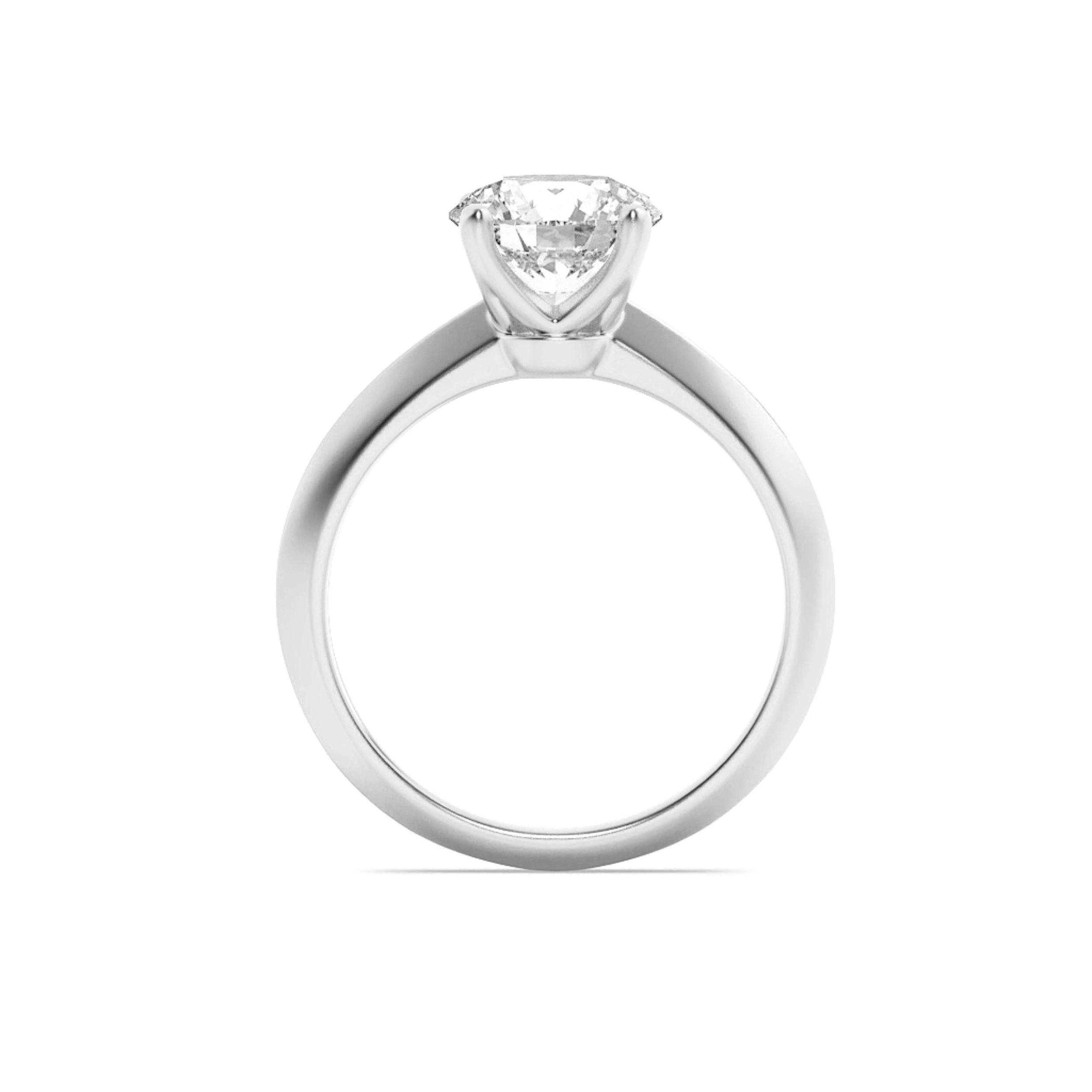 1CTW Round Shaped Lab Grown Diamond (F/VS) Knife Edge Shank Solitaire Engagement Ring in 14K Gold