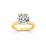 1CTW Round Shaped Lab Grown Diamond (F/VS) Knife Edge Shank Solitaire Engagement Ring in 14K Gold