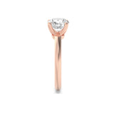 1CTW Round Shaped Lab Grown Diamond (F/VS) Knife Edge Shank Solitaire Engagement Ring in 14K Gold