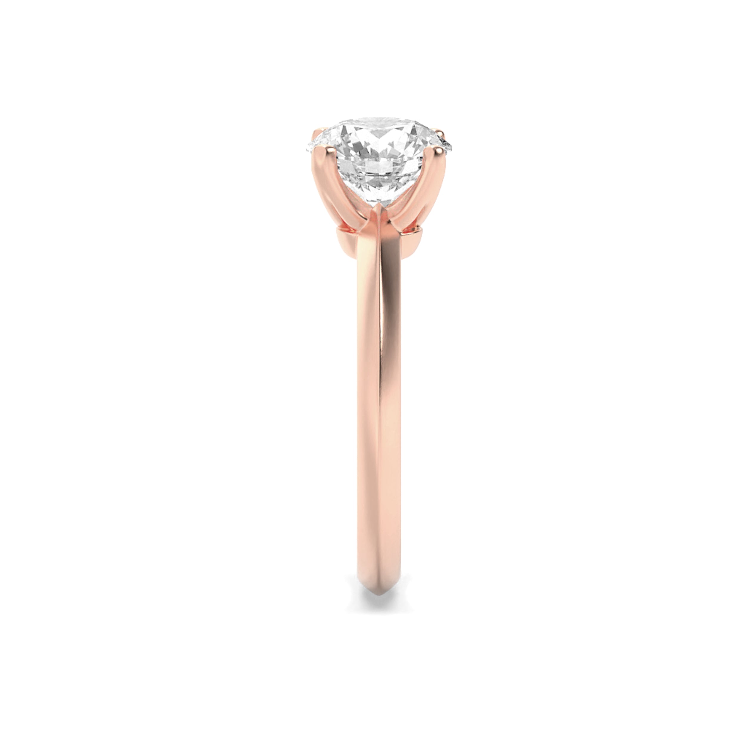 1CTW Round Shaped Lab Grown Diamond (F/VS) Knife Edge Shank Solitaire Engagement Ring in 14K Gold