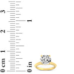1.5CTW Round Shaped Lab Grown Diamond (F/VS) Knife Edge Shank Solitaire Engagement Ring in 14K Gold