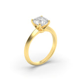 2CTW Round Shaped Lab Grown Diamond (F/VS) Knife Edge Shank Solitaire Engagement Ring in 14K Gold