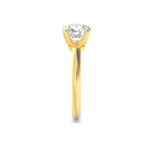 2CTW Round Shaped Lab Grown Diamond (F/VS) Knife Edge Shank Solitaire Engagement Ring in 14K Gold