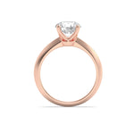 2CTW Round Shaped Lab Grown Diamond (F/VVS) Knife Edge Shank Solitaire Engagement Ring in 14K Gold