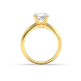 3CTW Round Shaped Lab Grown Diamond (F/VS) Knife Edge Shank Solitaire Engagement Ring in 14K Gold