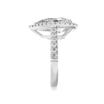 6.25CTW Pear Shaped Lab Grown Diamond (F/VS) Bold Accented Engagement Ring in 14K Gold