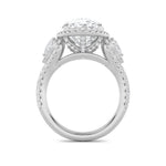 7.25CTW Oval Shaped Lab Grown Diamond (F/VS) Bold Accented Engagement Ring in 14K Gold