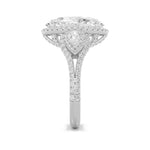 7.25CTW Oval Shaped Lab Grown Diamond (F/VS) Bold Accented Engagement Ring in 14K Gold