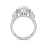 7.25CTW Oval Shaped Lab Grown Diamond (G/VS) Bold Accented Engagement Ring in 14K Gold