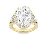 7.25CTW Oval Shaped Lab Grown Diamond (F/VS) Ring in 14K Yellow Gold