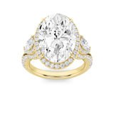 7.25CTW Oval Shaped Lab Grown Diamond (F/VS) Ring in 14K Yellow Gold