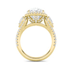7.25CTW Oval Shaped Lab Grown Diamond (F/VS) Ring in 14K Yellow Gold
