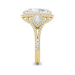 7.25CTW Oval Shaped Lab Grown Diamond (F/VS) Ring in 14K Yellow Gold