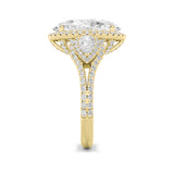 7.25CTW Oval Shaped Lab Grown Diamond (F/VS) Ring in 14K Yellow Gold