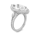 9CTW Marquise Shaped Lab Grown Diamond (F/VS) Bold Statement Accented  Ring in 14K Gold