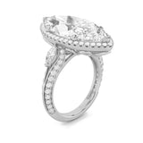 9CTW Marquise Shaped Lab Grown Diamond (F/VS) Bold Statement Accented  Ring in 14K Gold