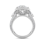 9CTW Marquise Shaped Lab Grown Diamond (F/VS) Bold Statement Accented  Ring in 14K Gold
