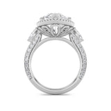 9CTW Marquise Shaped Lab Grown Diamond (F/VS) Bold Statement Accented  Ring in 14K Gold