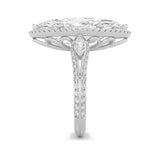 9CTW Marquise Shaped Lab Grown Diamond (F/VS) Bold Statement Accented  Ring in 14K Gold