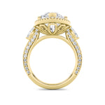 9CTW Marquise Shaped Lab Grown Diamond (G/VS) Bold Statement Accented  Ring in 14K Gold