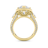 9CTW Marquise Shaped Lab Grown Diamond (G/VS) Bold Statement Accented  Ring in 14K Gold