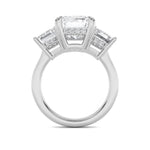 8.25CTW Emerald Shaped Lab Grown Diamond (F/VS) Bold Three Stone Accented Ring in 14K Gold