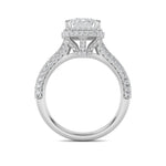 3CTW Radiant Shaped Lab Grown Diamond (F/VS) Halo Accented Engagement Ring in 14K Gold