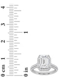 3CTW Radiant Shaped Lab Grown Diamond (F/VS) Halo Accented Engagement Ring in 14K Gold