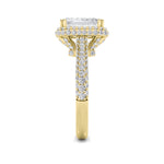 3CTW Radiant Shaped Lab Grown Diamond (F/VS) Halo Accented Engagement Ring in 14K Gold
