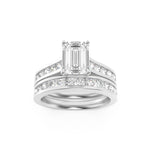 2CTW Emerald Shaped Lab Grown Diamond (G/VS) Channel Set Bridal Engagement Ring in 14K Gold