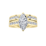 2CTW Marquise Shaped Lab Grown Diamond (F/VS) Channel Set Bridal Engagement Ring in 14K Gold