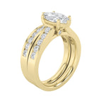 2CTW Marquise Shaped Lab Grown Diamond (F/VS) Channel Set Bridal Engagement Ring in 14K Gold